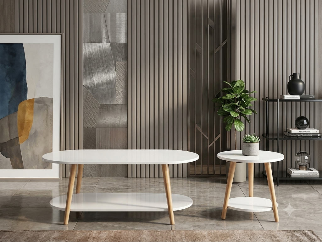 table ovale deux étages