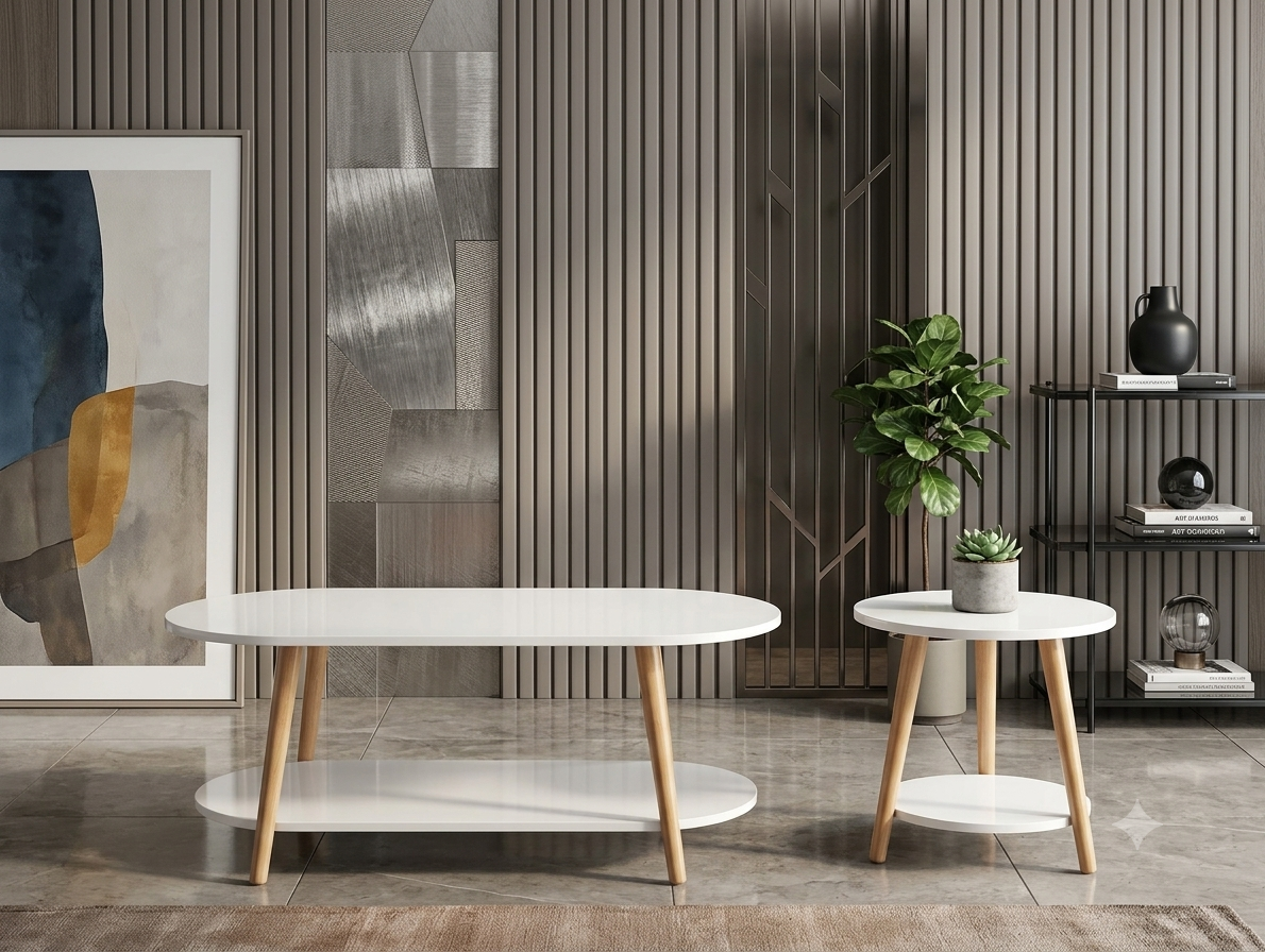 table ovale deux étages
