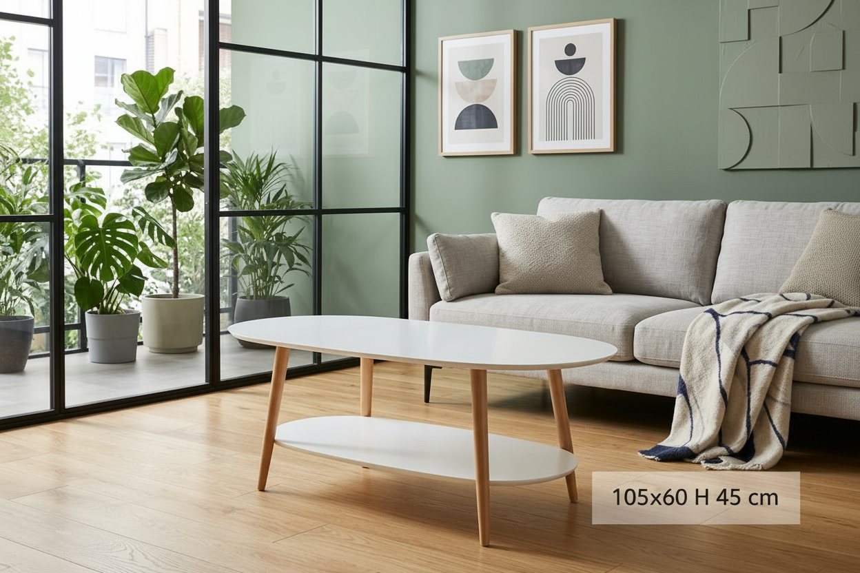 table ovale deux étages