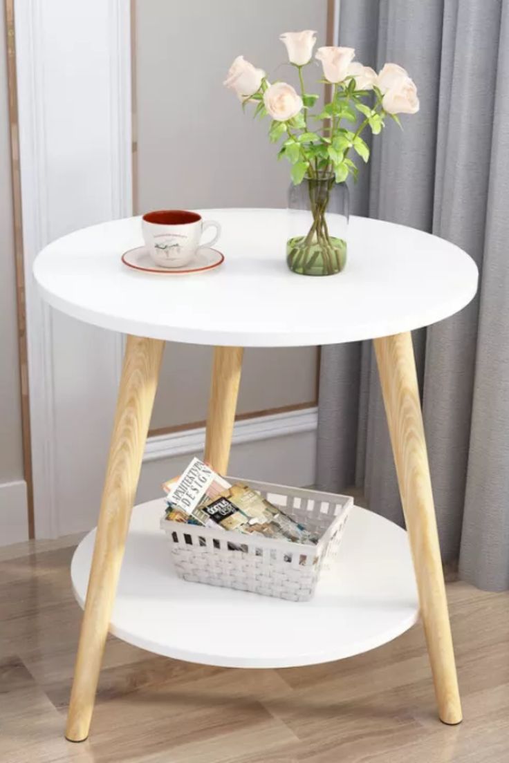 table de coin 2 étages ronde