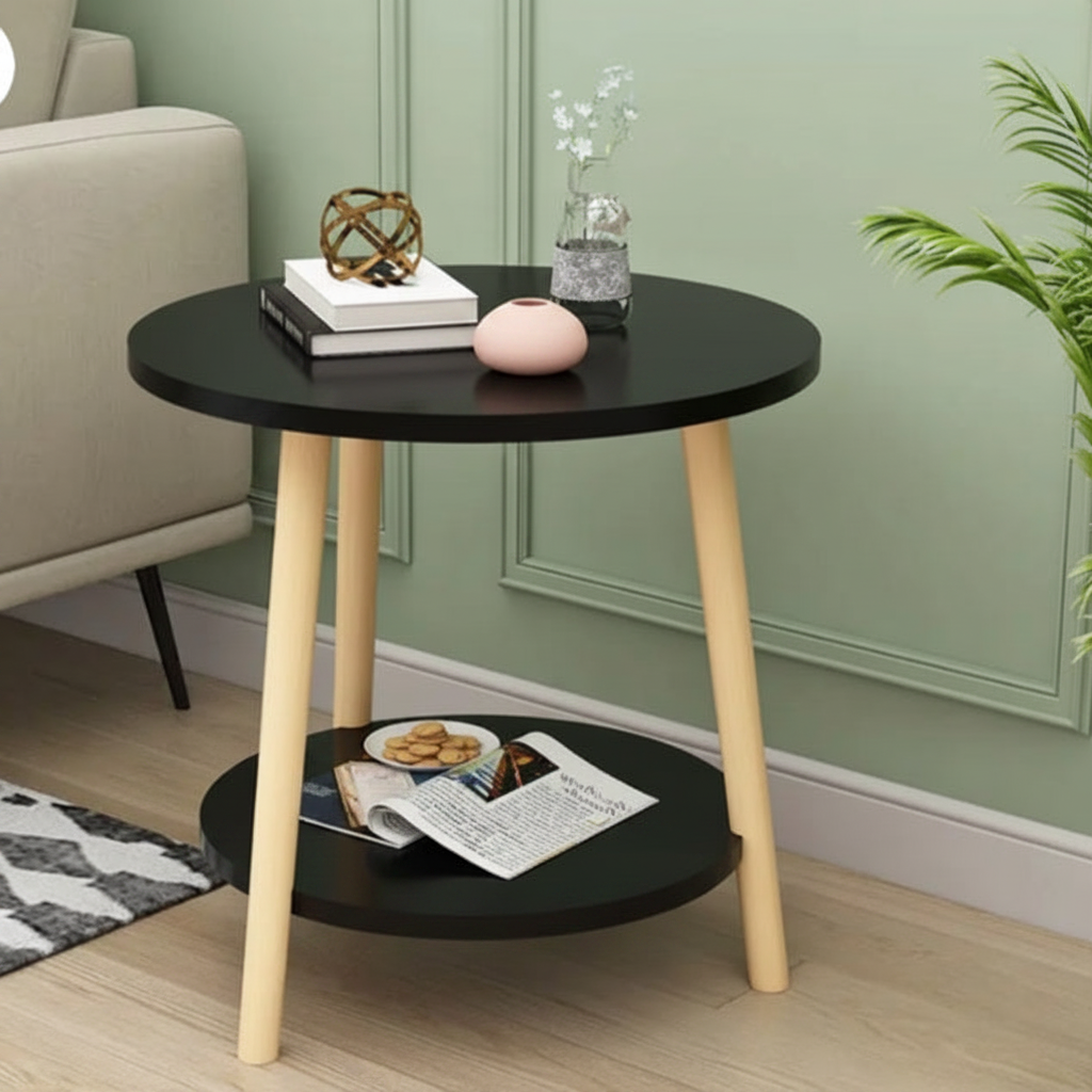 table de coin 2 étages ronde